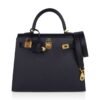 89ED0687-E4FC-1962-E74A-FD4F7E887C45.jpg Kelly Sellier 25 Bag Black Epsom Gold Hardware New