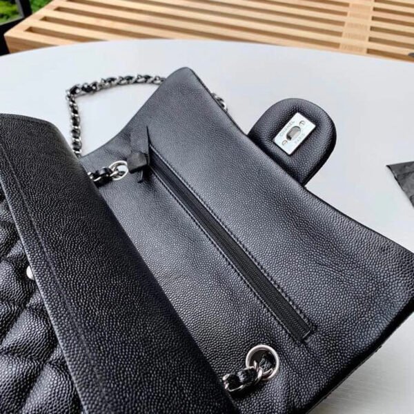 Chanel Classic Handbag Silver Hardware BlackFor Women, Women&rsquo;s Bags, Shoulder And Crossbody Bags 10.2in/26cm A01112