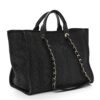 8A83D472-86F7-642F-B8B3-532C4B299F89.jpg Mixed Fibers Calfskin Striped Medium Deauville Tote Black