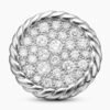DY Elements&reg; Button Stud Earrings Sterling Silver with Diamonds,8.6mm