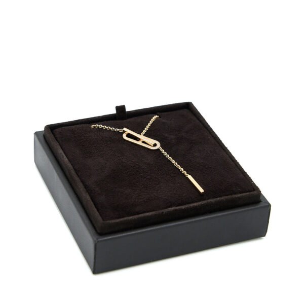 EVER CHAINE D??ANCRE LARIAT NECKLACE GOLD WITH DIAMONDS