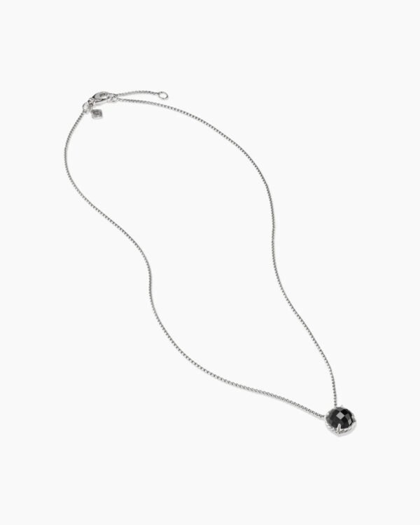 Petite Chatelaine Necklace Sterling Silver with Black Onyx, 10mm