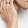 David Yurman sterling silver Cable Inset band ring - 6