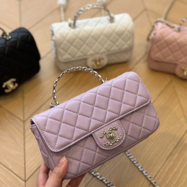 8C4456CA-FEAA-C38A-2F12-8F70A0E73B82.jpg Mini Flap Bag with Top Handle - Black