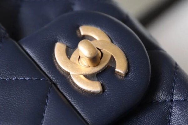 Chanel Mini Flap Bag With CC Ball On Strap Navy Blue For Women, Women&rsquo;s Handbags, Shoulder And Crossbody Bags 6.7in/17cm AS1786