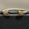 7mm Cable Bracelet with Brown & Diamond Accents ??Gold Cap