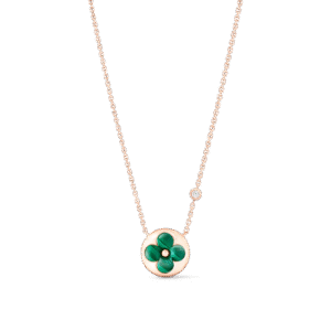 Color Blossom BB Sun Pendant, Pink gold, Malachite and diamond