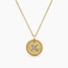 Initial Charm Necklace 18K Yellow Gold with Diamond X