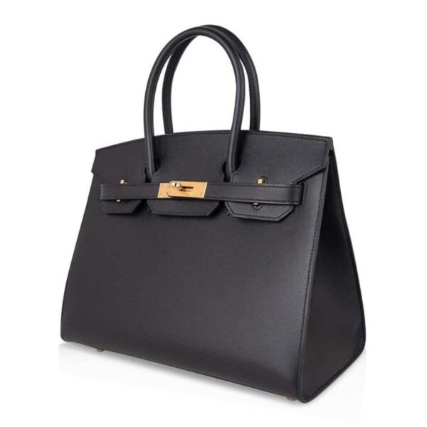 Birkin Sellier Limited Edition 30 Bag Black Veau Graine Monsieur Laiton