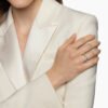 Crossover Two Row Ring 18K Yellow Gold with Diamonds, 7.5mm - 6