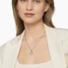 Initial Charm Necklace Sterling Silver with Diamond H