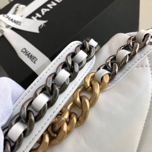 Chanel 19 HandBag White For Women 10.1in/26cm AS1160