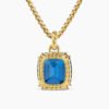 Marbella Pendant 18K Yellow Gold with Hampton Blue Topaz, 22mm