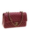8EC933E9-E874-D02B-685E-C2044CD9A507.jpg Dark Red Chevron Leather New Mini Classic Flap Bag