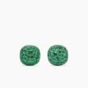 8F252D12-5EF2-3CFA-3309-0E474BCC1740.jpg Cushion Stud Earrings 18K White Gold with Pavé Emeralds, 8mm