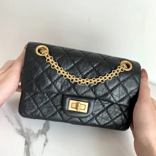 8F68F5F6-D409-2522-F26B-8816341BBDA4.jpg Chanel Mini 2.55 Handbag Black For Women Gold Toned Hardware 7.8in/20cm AS0874 Y04634 94305
