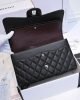 Chanel Large Classic Handbag Grained Calfskin & Silver Metal A58600