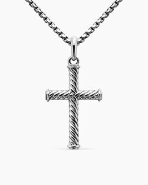 Cable Cross Pendant Sterling Silver