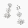 Starburst Triple Drop Earrings 18K White Gold with Diamonds, 51mm