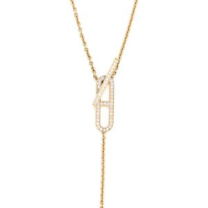 EVER CHAINE D??ANCRE LARIAT NECKLACE GOLD WITH DIAMONDS