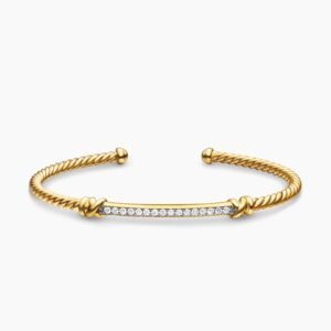 9123F96E-8A41-EFD5-8FCD-867631D78256.jpg Petite Helena Cablespira® Station Bracelet 18K Yellow Gold with Diamonds, 3mm
