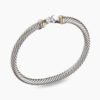 Buckle Classic Cable Bracelet Sterling Silver with 18K Yellow Gold, 5mm