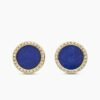 Petite DY Elements&reg; Stud Earrings 18K Yellow Gold with Lapis and Diamonds, 14mm