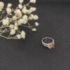 Petite Wheaton&reg; Ring Sterling Silver with Citrine and Diamonds, 10mm