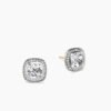 Albion&reg; Stud Earrings Sterling Silver with White Topaz and Diamonds, 7mm