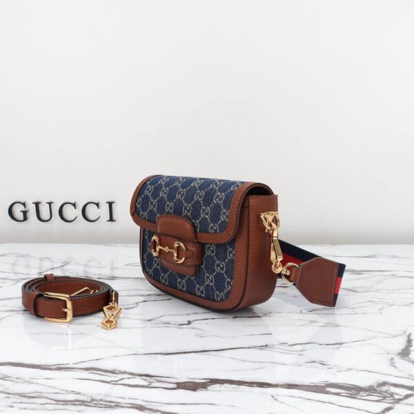 Gucci Horsebit 1955 Demin Mini Shoulder Bag