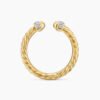 933CB384-4914-64AF-D2B3-DEF7663620D1.jpg Cable Band Open Ring 18K Yellow Gold with Diamonds - 6