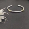 X Classic Cable Station Bracelet Sterling Silver with 18K Yellow Gold, 4mm