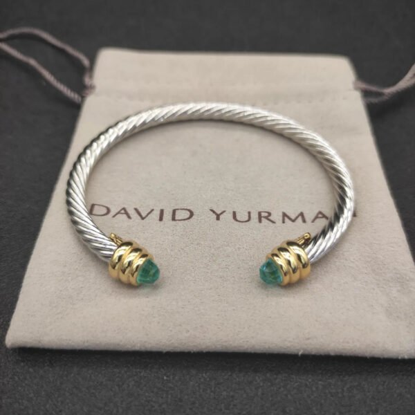 93BC13FD-9C85-B8B3-78AE-91D729B44C57.jpg Classic Cable Bracelet Sterling Silver with Aquamarine and Diamonds, 5mm