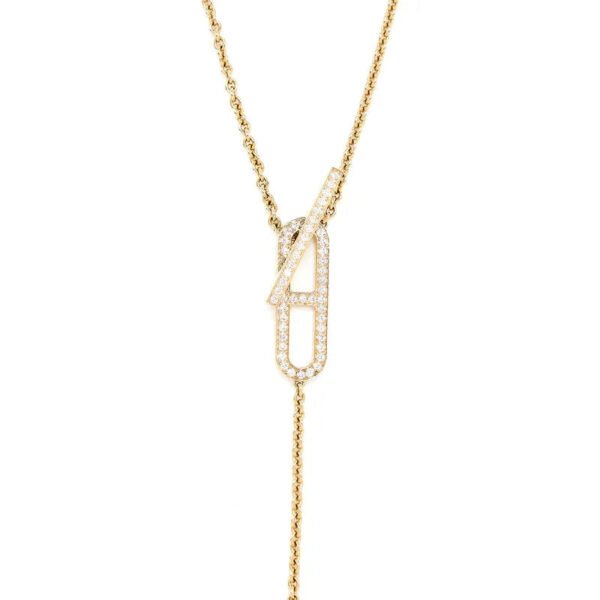 EVER CHAINE D??ANCRE LARIAT NECKLACE GOLD WITH DIAMONDS