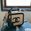 CHANEL Grained Calfskin CC Filigree Vanity Clutch With Chain