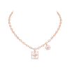 B Blossom Necklace, Pink Gold, White Gold, Pink Opal, White Mother-Of-Pearl And Diamonds
