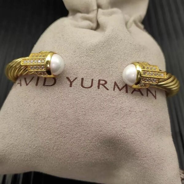 7mm Cable Bracelet with Pearls & Diamond Accents