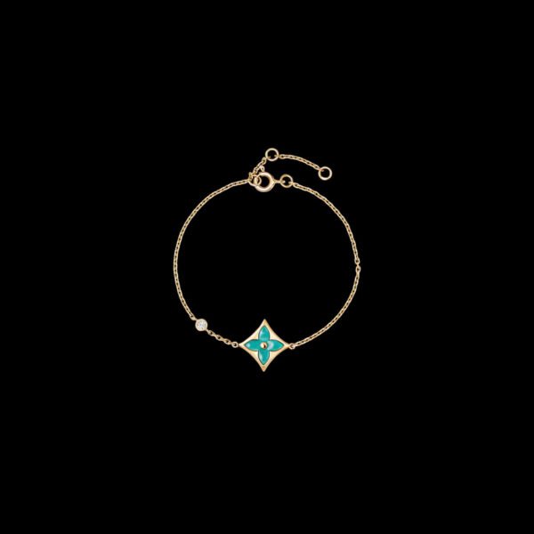 Color Blossom BB Star Bracelet, Yellow Gold, Amazonite and Diamond