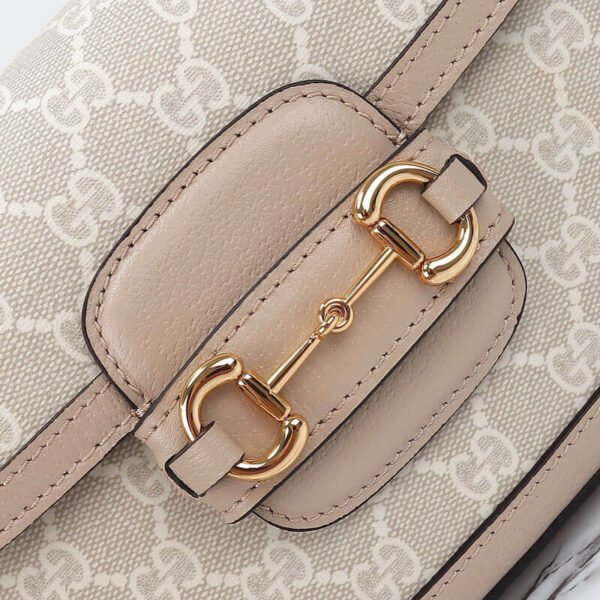 Gucci Horsebit 1955 Canvas Mini Shoulder Bag White Beige