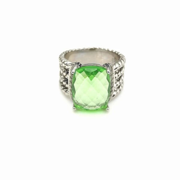 Petite Wheaton&reg; Ring Sterling Silver with Prasiolite and Diamonds