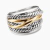 98A884A0-B75D-34F0-8245-162C63D8828D.jpg Crossover Ring Sterling Silver with 14K Yellow Gold, 17mm