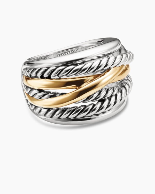 98A884A0-B75D-34F0-8245-162C63D8828D.jpg Crossover Ring Sterling Silver with 14K Yellow Gold, 17mm