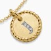 Initial Charm Necklace 18K Yellow Gold with Diamond J