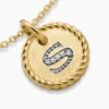 Initial Charm Necklace 18K Yellow Gold with Diamond S