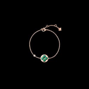 Color Blossom BB Sun Bracelet, Pink Gold, Malachite and Diamond