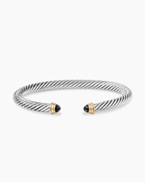 9AF1BDB1-7660-FDDA-81FE-541EB5262C21.jpg Classic Cable Bracelet Sterling Silver with 14K Yellow Gold and Black Onyx, 5mm