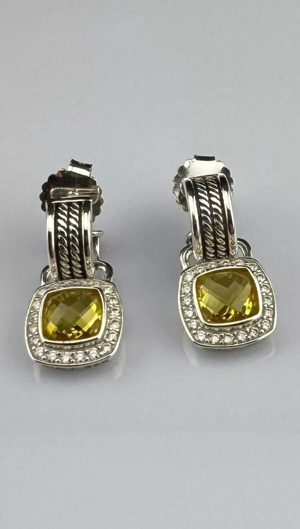 9B72FD5E-E009-15D4-4FD6-B886758F44A3.jpg Albion® Drop Earrings Sterling Silver with Yellow Onyx and Diamonds