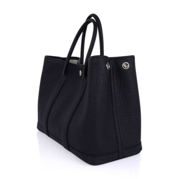Garden Party 30 Bag Black Vache Country Leather with Palladium Hardware