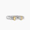 Petite Cable Ring Sterling Silver with 14K Yellow Gold - 6