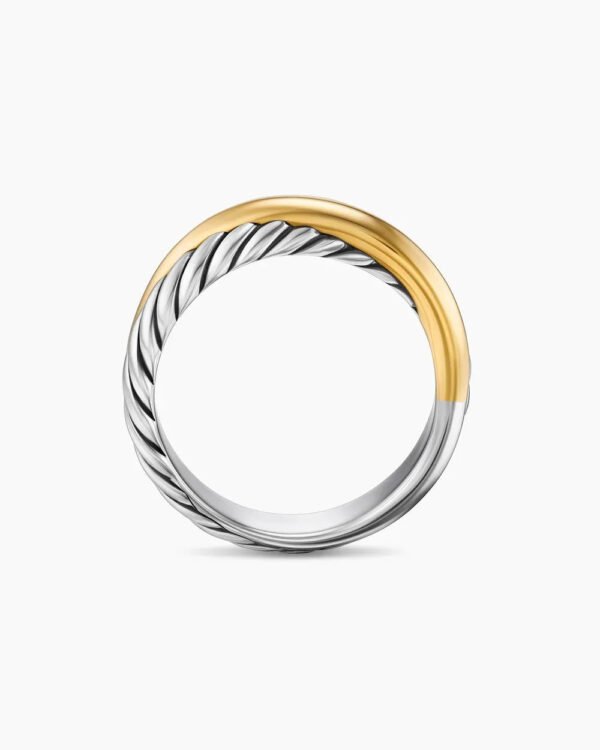 9BE64FF0-35F9-E93A-AB44-D481348644A3.jpg Crossover Band Ring Sterling Silver with 18K Yellow Gold - 6